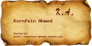 Kornfein Ahmed névjegykártya